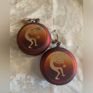 Vintage Pair of Kokopelli Glass Ornaments